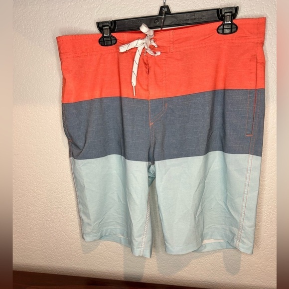 Bag256. Goodfellow waist 34 board shorts. Orange and blue. - Picture 3 of 4